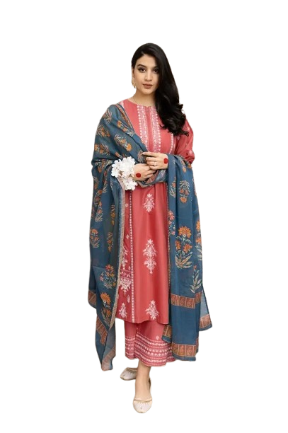 MIX TRENDING DESIGNS 3 Pcs Unstitched Embroidered Suit
