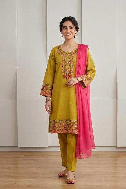 Women 3 Piece Lawn Embroidery